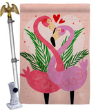 Flamingo Love - Valentines Spring Vertical Impressions Decorative Flags HG192540 Made In USA