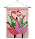 Flamingo Love - Valentines Spring Vertical Impressions Decorative Flags HG192540 Made In USA