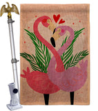 Flamingo Love - Valentines Spring Vertical Impressions Decorative Flags HG192540 Made In USA