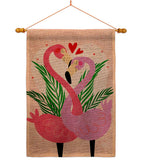 Flamingo Love - Valentines Spring Vertical Impressions Decorative Flags HG192540 Made In USA