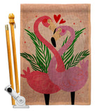 Flamingo Love - Valentines Spring Vertical Impressions Decorative Flags HG192540 Made In USA