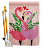 Flamingo Love - Valentines Spring Vertical Impressions Decorative Flags HG192540 Made In USA