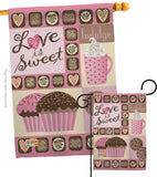 Love is Sweet - Valentines Spring Vertical Impressions Decorative Flags HG101048 Made In USA