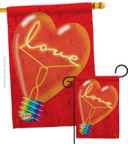 Love Light Bulb - Valentines Spring Vertical Impressions Decorative Flags HG101049 Made In USA