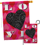 Love Heart - Valentines Spring Vertical Impressions Decorative Flags HG101050 Made In USA