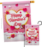 Flying Heart Valentine's - Valentines Spring Vertical Impressions Decorative Flags HG101060 Made In USA