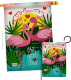 Flamingo Lover - Valentines Spring Vertical Impressions Decorative Flags HG101063 Made In USA