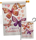 Butterflies Loves - Valentines Spring Vertical Impressions Decorative Flags HG101067 Made In USA