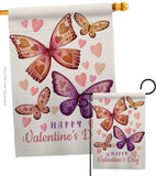 Butterflies Loves - Valentines Spring Vertical Impressions Decorative Flags HG101067 Made In USA