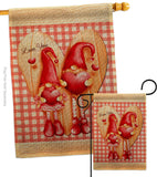 Gnome Love - Valentines Spring Vertical Impressions Decorative Flags HG101068 Made In USA