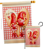 Gnome Love - Valentines Spring Vertical Impressions Decorative Flags HG101068 Made In USA