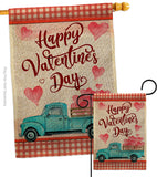 Valentines Truck - Valentines Spring Vertical Impressions Decorative Flags HG101069 Made In USA