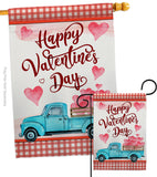 Valentines Truck - Valentines Spring Vertical Impressions Decorative Flags HG101069 Made In USA