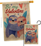 Sloths Love - Valentines Spring Vertical Impressions Decorative Flags HG101072 Made In USA