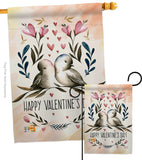 Love Birds Valentines - Valentines Spring Vertical Impressions Decorative Flags HG137015 Made In USA