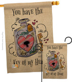 Key Of My Heart - Valentines Spring Vertical Impressions Decorative Flags HG137122 Made In USA