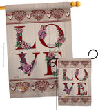 Classic Valentine Love - Valentines Spring Vertical Impressions Decorative Flags HG137144 Made In USA