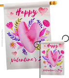 Valentines Bouquet - Valentines Spring Vertical Impressions Decorative Flags HG137393 Made In USA