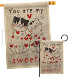 My Sweetie Kitten - Valentines Spring Vertical Impressions Decorative Flags HG137399 Made In USA
