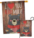 I Love You Beary Much - Valentines Spring Vertical Impressions Decorative Flags HG191093 Made In USA