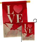 Paper Love Plane - Valentines Spring Vertical Impressions Decorative Flags HG192411 Made In USA