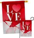 Paper Love Plane - Valentines Spring Vertical Impressions Decorative Flags HG192411 Made In USA