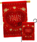 Valentines - Valentines Spring Vertical Impressions Decorative Flags HG192412 Made In USA