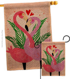 Flamingo Love - Valentines Spring Vertical Impressions Decorative Flags HG192540 Made In USA