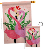 Flamingo Love - Valentines Spring Vertical Impressions Decorative Flags HG192540 Made In USA