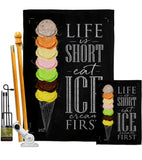 Eat Ice Cream First - Vegetable Food Vertical Impressions Decorative Flags HG137279 Made In USA