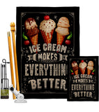 Ice Cream Better - Vegetable Food Vertical Impressions Decorative Flags HG192648 Made In USA