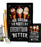 Ice Cream Better - Vegetable Food Vertical Impressions Decorative Flags HG192648 Made In USA