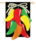 Hot Pepper - Vegetable Food Vertical Applique Decorative Flags HG117013