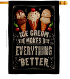 Ice Cream Better - Vegetable Food Vertical Impressions Decorative Flags HG192648 Made In USA