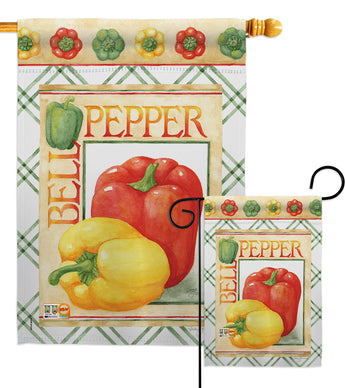 Bell Pepper - Vegetable Food Vertical Impressions Decorative Flags HG117040 Made In USA