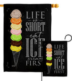 Eat Ice Cream First - Vegetable Food Vertical Impressions Decorative Flags HG137279 Made In USA