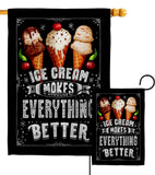 Ice Cream Better - Vegetable Food Vertical Impressions Decorative Flags HG192648 Made In USA