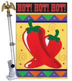 Chili Hot - Vegetable Food Vertical Applique Decorative Flags HG117020