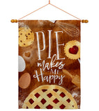 Pie Makes Me Happy - Vegetable Food Vertical Impressions Decorative Flags HG117060 Made In USA