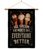 Ice Cream Better - Vegetable Food Vertical Impressions Decorative Flags HG192648 Made In USA