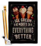 Ice Cream Better - Vegetable Food Vertical Impressions Decorative Flags HG192648 Made In USA