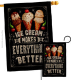 Ice Cream Better - Vegetable Food Vertical Impressions Decorative Flags HG192648 Made In USA