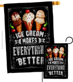 Ice Cream Better - Vegetable Food Vertical Impressions Decorative Flags HG192648 Made In USA