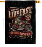 Bikers Rule - Vehicle Interests Vertical Impressions Decorative Flags HG115258 Made In USA