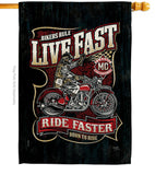 Bikers Rule - Vehicle Interests Vertical Impressions Decorative Flags HG115258 Made In USA