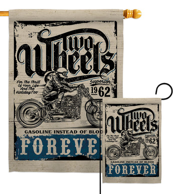 Two Wheels - Vehicle Interests Vertical Impressions Decorative Flags HG115257 Made In USA