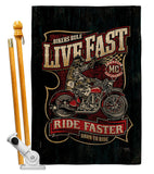 Bikers Rule - Vehicle Interests Vertical Impressions Decorative Flags HG115258 Made In USA