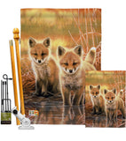 Foxes - Wildlife Nature Vertical Impressions Decorative Flags HG110086 Made In USA