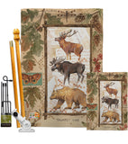 Woodland Adventures - Wildlife Nature Vertical Impressions Decorative Flags HG110109 Made In USA
