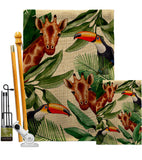 Giraffe & Toucan - Wildlife Nature Vertical Impressions Decorative Flags HG137579 Made In USA